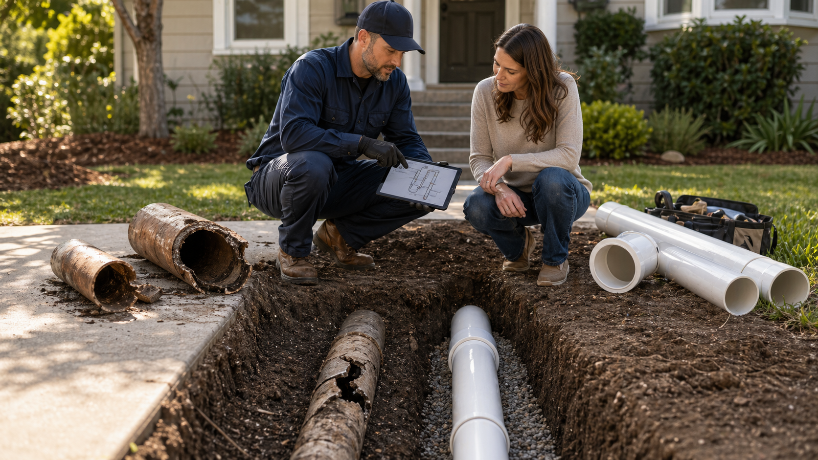 Sewer Line Repair vs. Sewer Line Replacement: How to Decide Based on What the Camera Shows article image for Sewer Line Repair And Replacement.